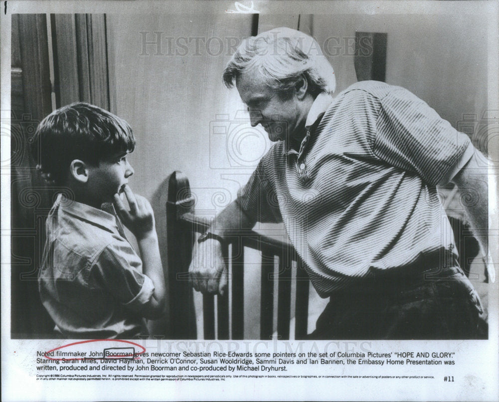 1987 Press Photo Noted filmmaker John Boorman Sebastian rice Edwards Sarah Davis - Historic Images