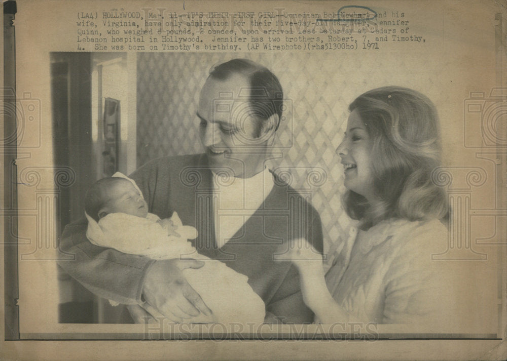 1971 Press Photo Comedian Newhart and his wife, Virginia and New Born Daughter - Historic Images