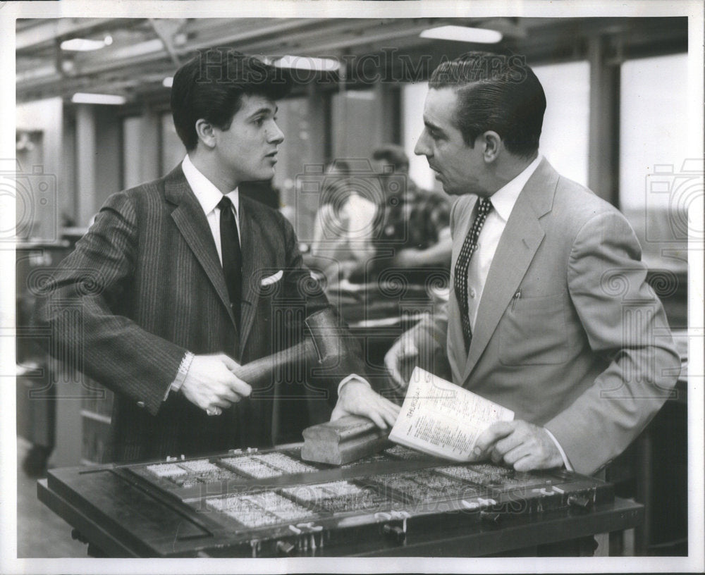 1958 Tommy Sands Stars " Sing Boy Sing" in the composing Room - Historic Images