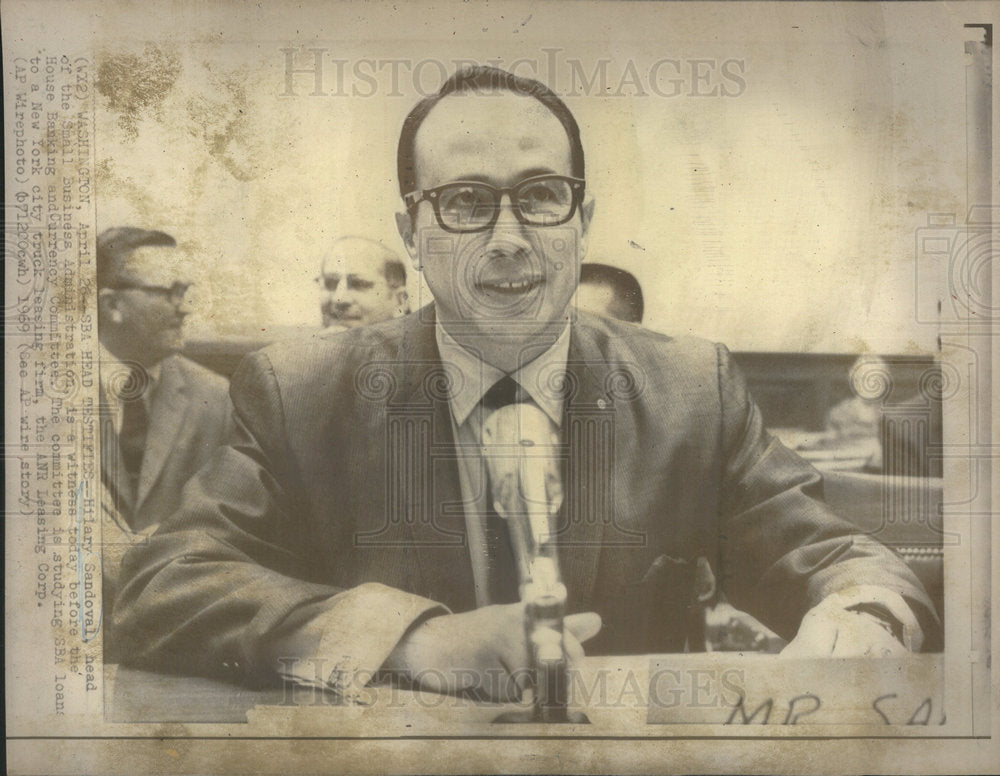 1969 Hilarie Sandoval Small Business Administration head currency - Historic Images