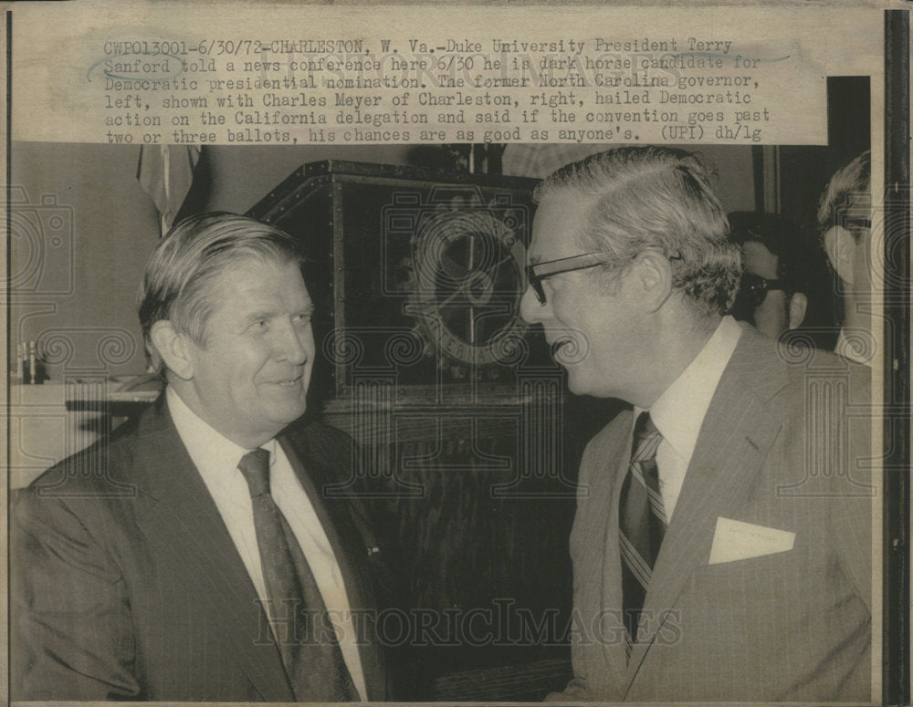 1972 Duke University President Terry Sandford - Historic Images