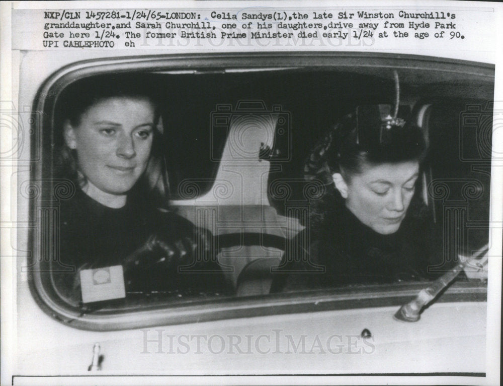 1965 Press Photo Celia Sandys Late Sir Winston Churchill Sarah London Hyde Park - Historic Images