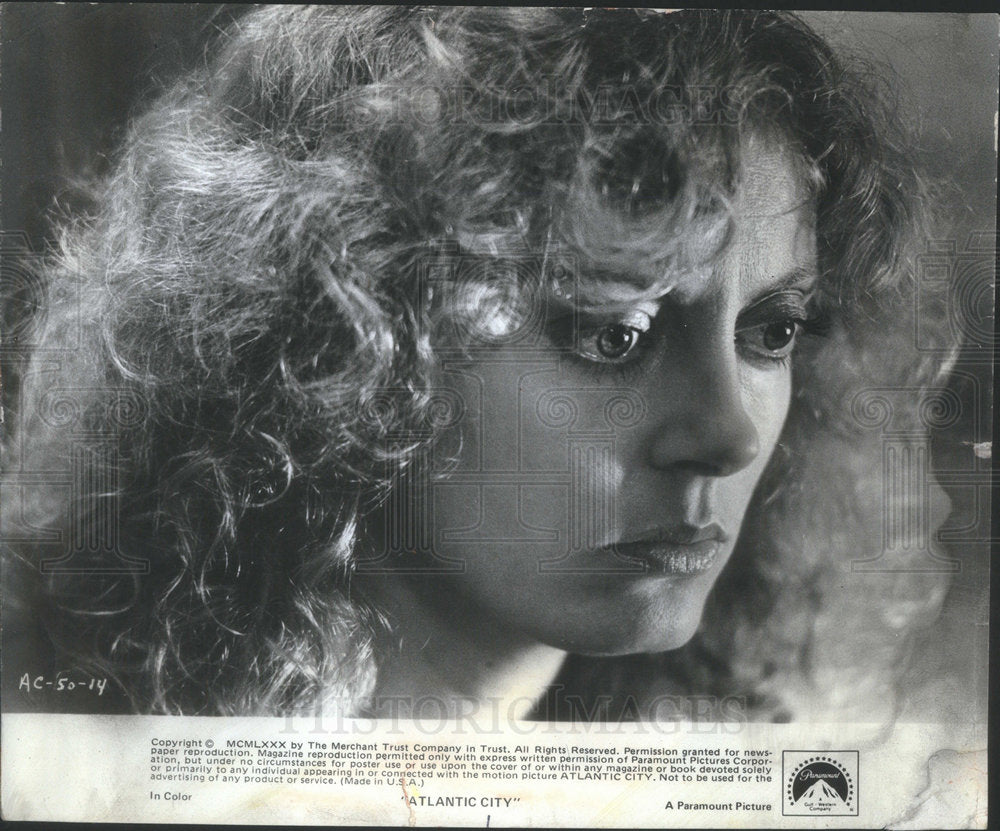 1981 Press Photo Susan Sarandon Atlantic City Actress - Historic Images