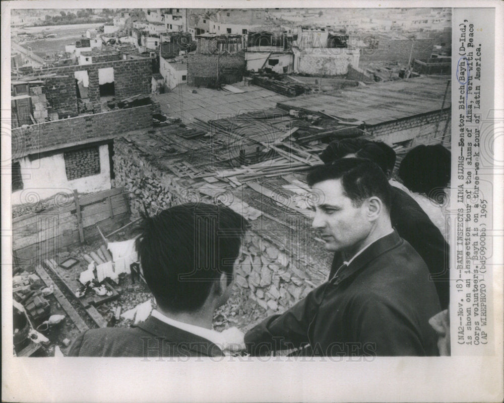 1965 Senator Birch Bayh Inspects Peru - Historic Images