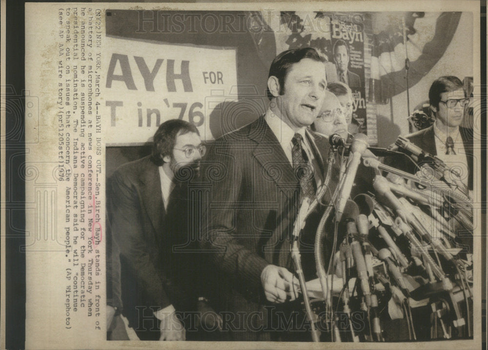 1976 Birch Bayh microphones battery Indiana Democrat Presidential - Historic Images