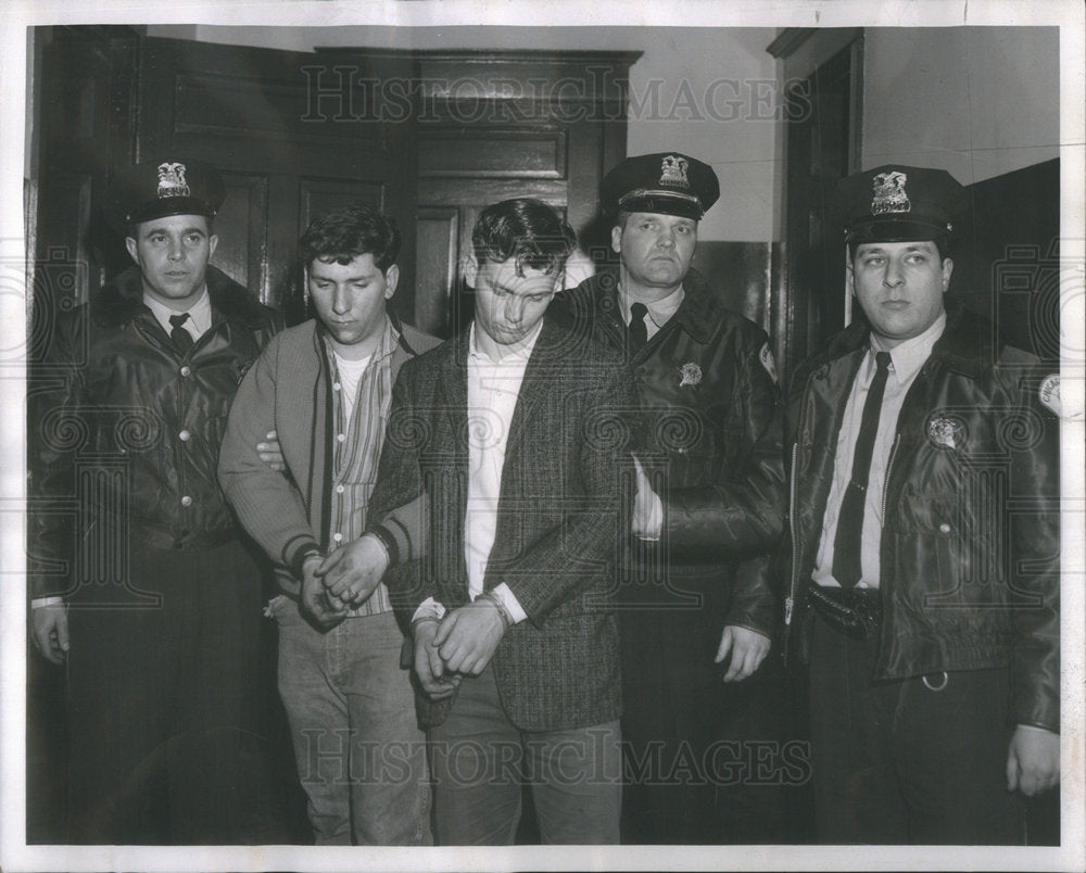 1962 Patrolman Bernard Sako Escorts Captured Fugitives - Historic Images