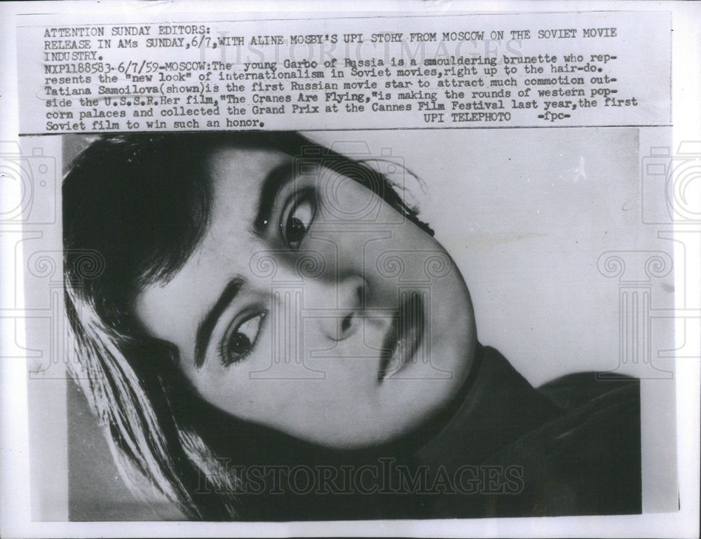 1959 Press Photo Young Garbo Russian Actress - Historic Images
