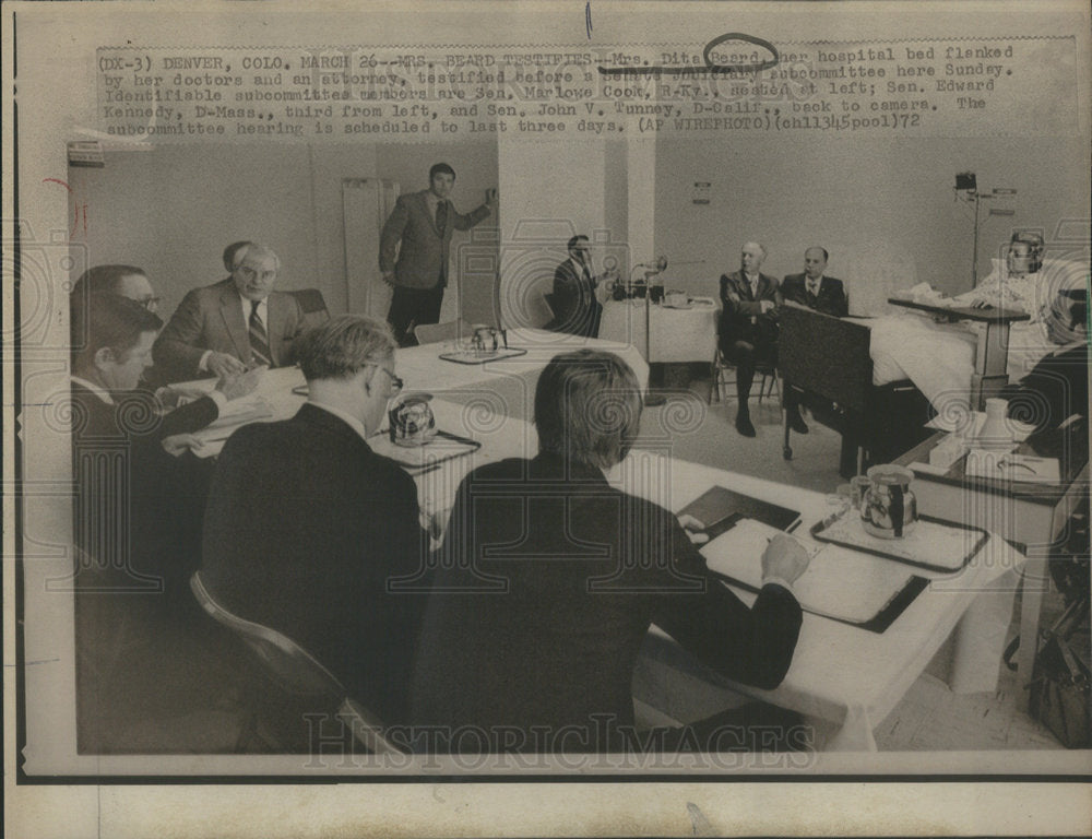 1972 Mrs Dita Board senate judiciary subcommittee Edward Kennedy - Historic Images