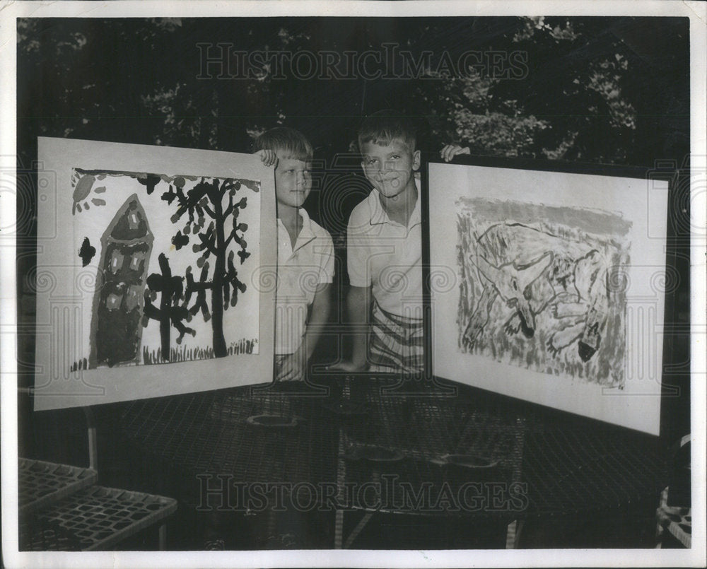 1966 David Bell Peck III family sons Neil Artist Gardens festival - Historic Images