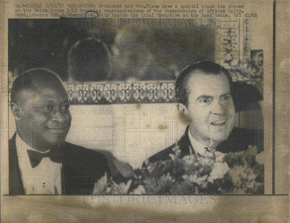 1970 Press Photo Richard Nixon American President African Unity Organisation - Historic Images