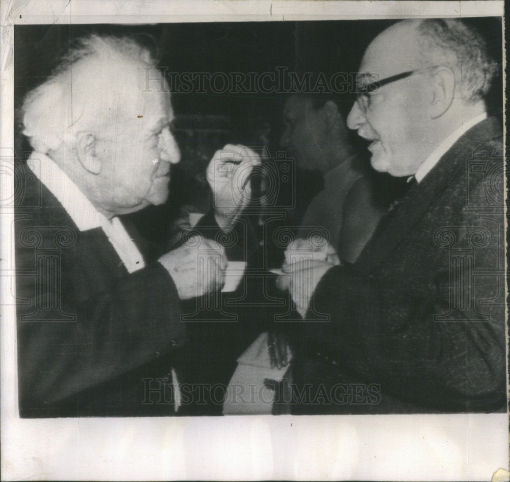 1963 Press Photo Prime Minister David BenGurion Israeli President Zalman Schazar - Historic Images