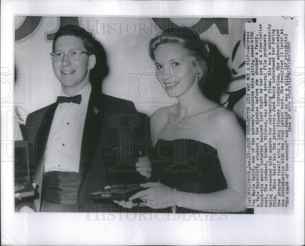 1960 Press Photo Eva Marie Saint Actress Yale university student fancy Robert - Historic Images