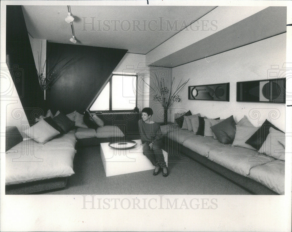1985 Press Photo Interior Maxine Valderrama Condo Floor Hancock Building Room - Historic Images