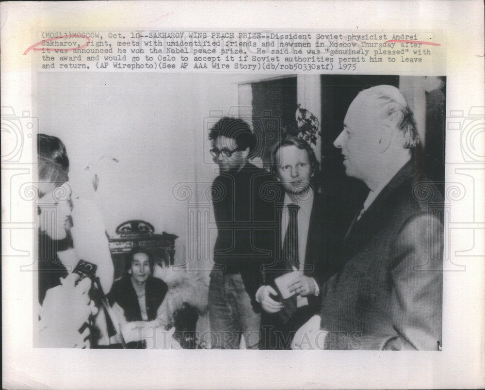1975 Andrei Sakharov Soviet Nuclear Physicist & Activist - Historic Images