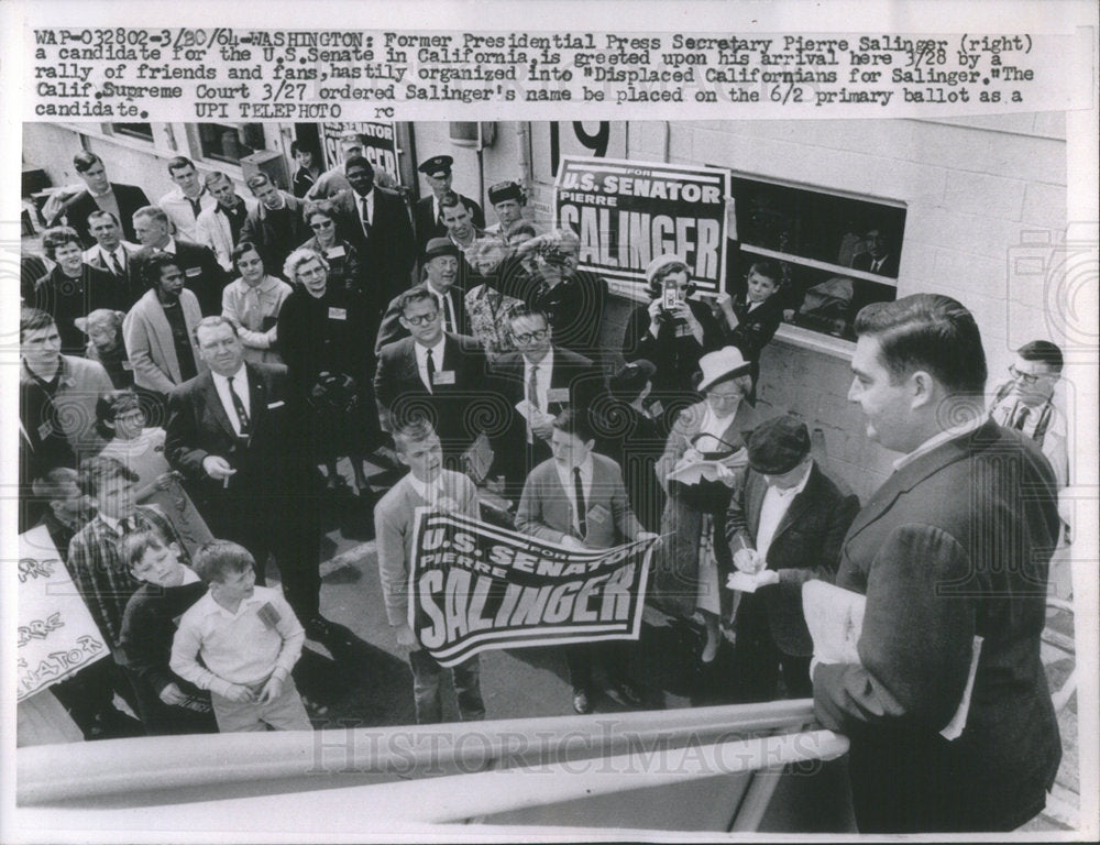 1964 Press Photo Pierre Salinger Press Secretary Presidential - Historic Images