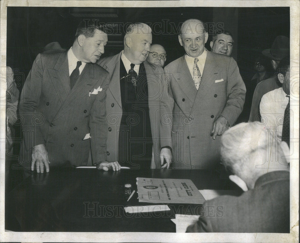 1952 Press Photo Vote Tabulation Tables Chicago Daly Murray Rusch - Historic Images