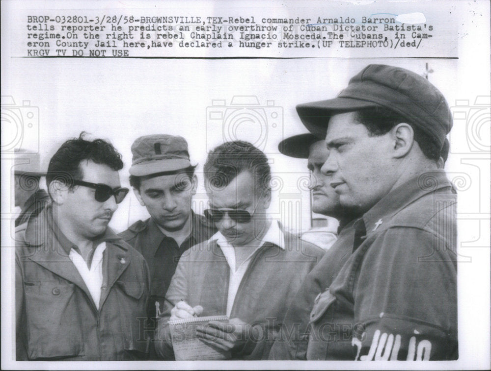 1958 Cuban Rebel Commander Arnaldo Barron - Historic Images