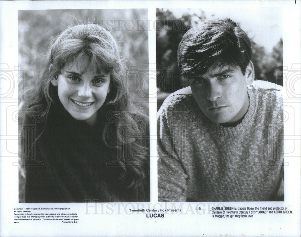 1986 Press Photo Charlie Sheen American Film & Television Actor - Historic Images