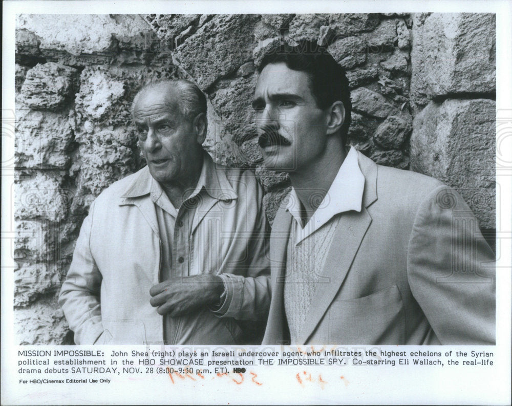 1987 Press Photo John Shea Israeli undercover agent Syrian political HBO SHOWCAS - Historic Images