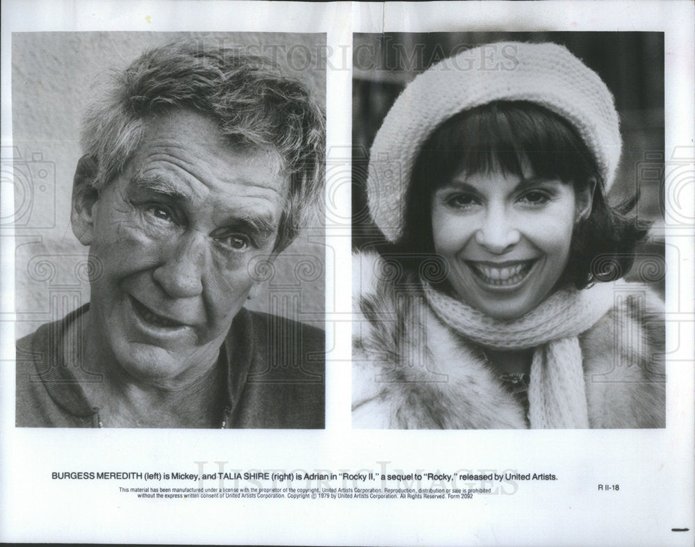 1981 Press Photo TALIA SHIRE AMERICAN ACTRESS  BURGESS MEREDITH - Historic Images