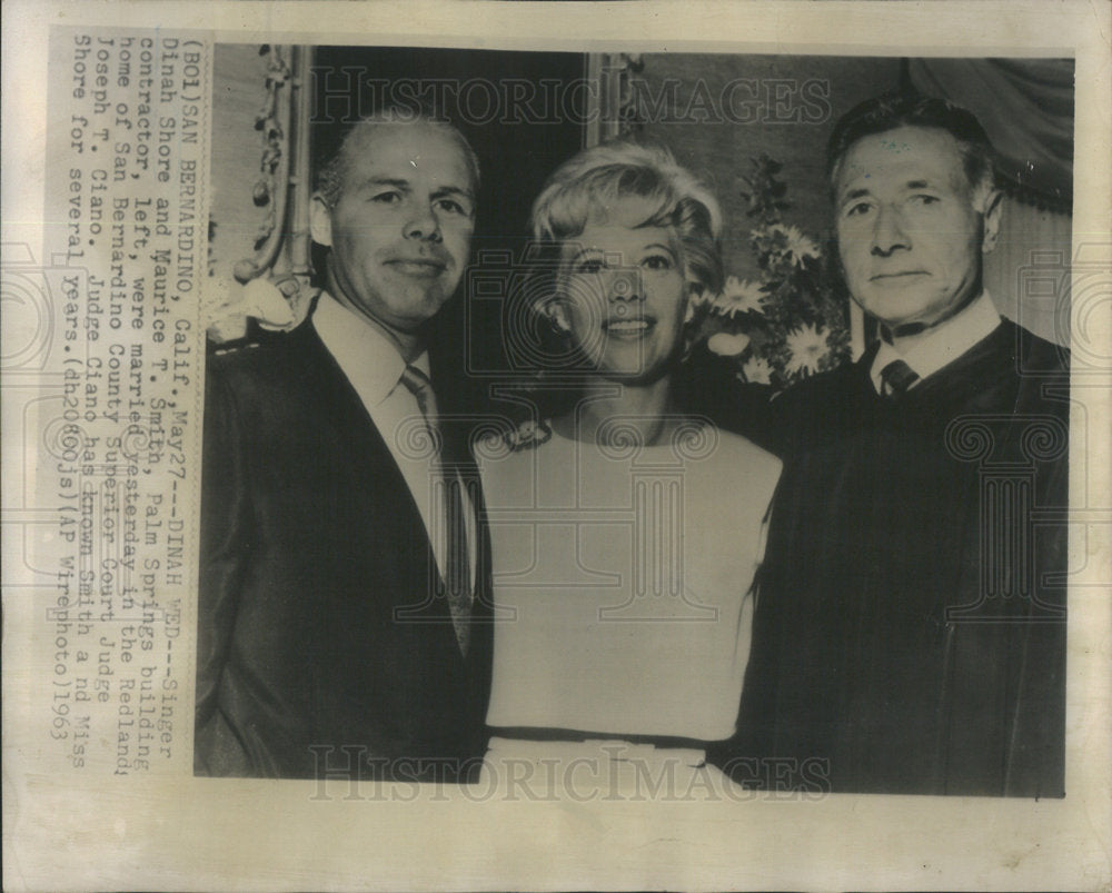 1963 Dinah Shore Maurice Smith - Historic Images