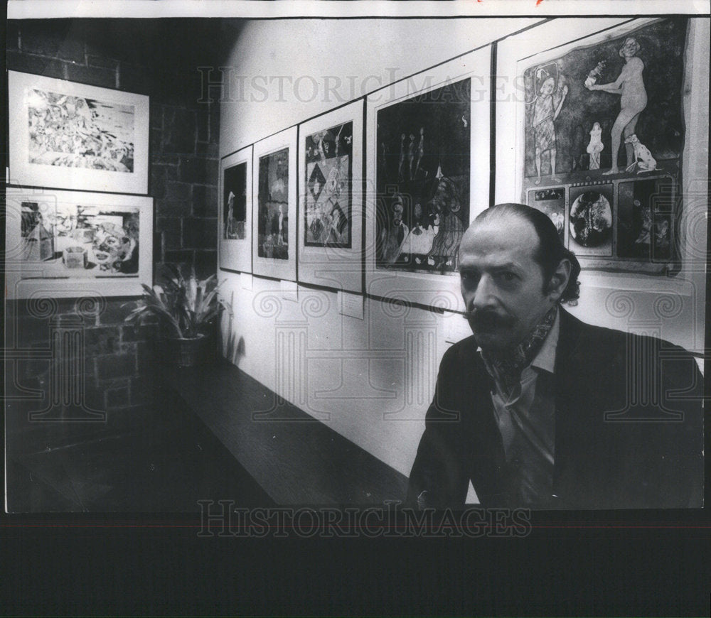 1975 Press Photo Jacques Baruch Eastern European Baronial Gallery Chicago Willem - Historic Images