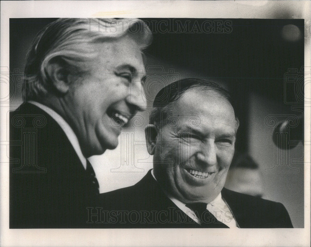 1980 Press Photo AFL-CIO Stanislaw Walesa Lech Polish strike leader Ald Pucinski - Historic Images