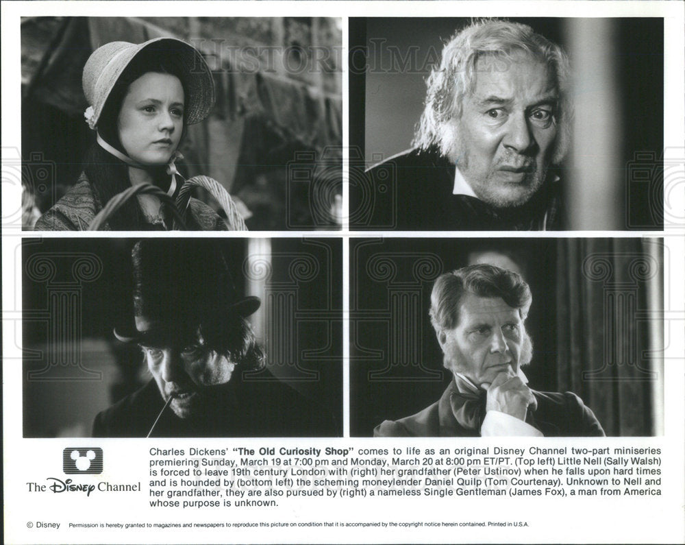 1995 Press Photo Disney Channel Miniseries Old Curiosity Shop Walsh Ustinov Fox - Historic Images