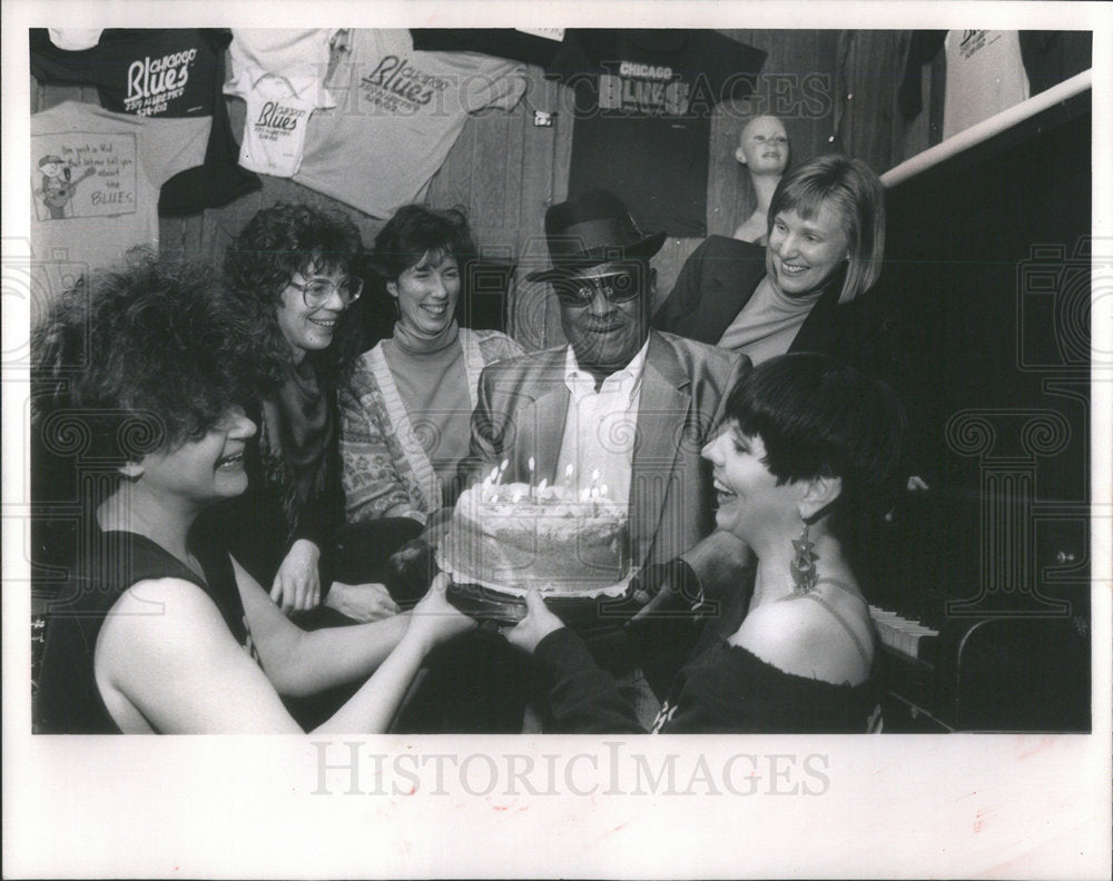 1990 Press Photo Bluesman Jimmy Walker Halsted Memphis Chicago Boogiewoogie - Historic Images