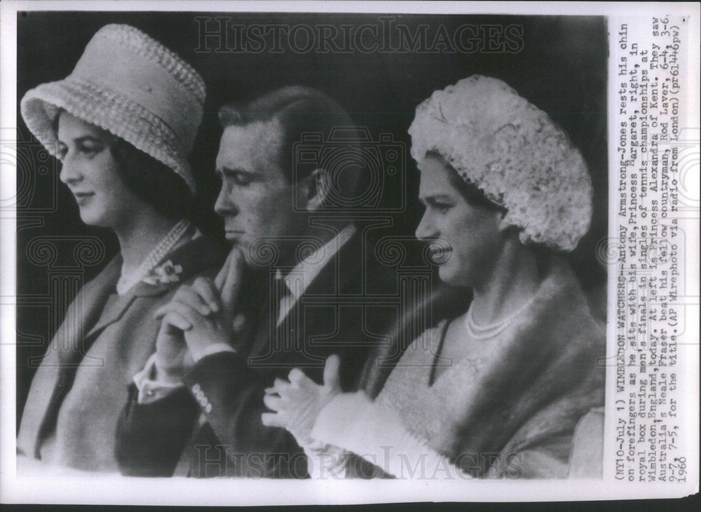 1960 Royal Princesses Margaret Alexandra Watch Wimbledon Tennis - Historic Images