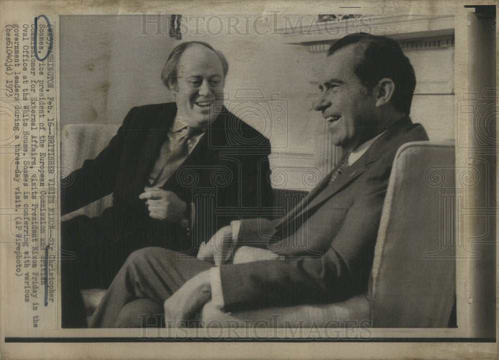 1973 Sir Christopher Soames European Commission President Nixon - Historic Images