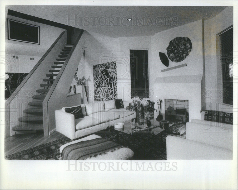 1983 Press Photo interior views Stone House designed Marvin Ullman - Historic Images