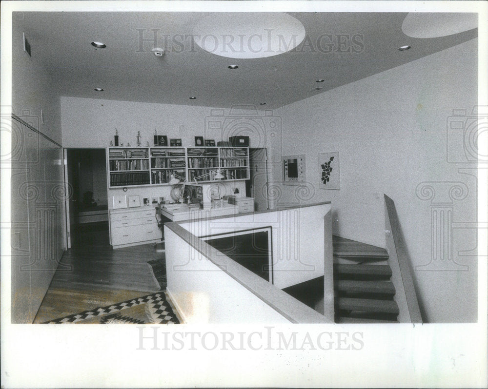 1983 Press Photo interior view Stone House designed architect Marvin Ullman - Historic Images