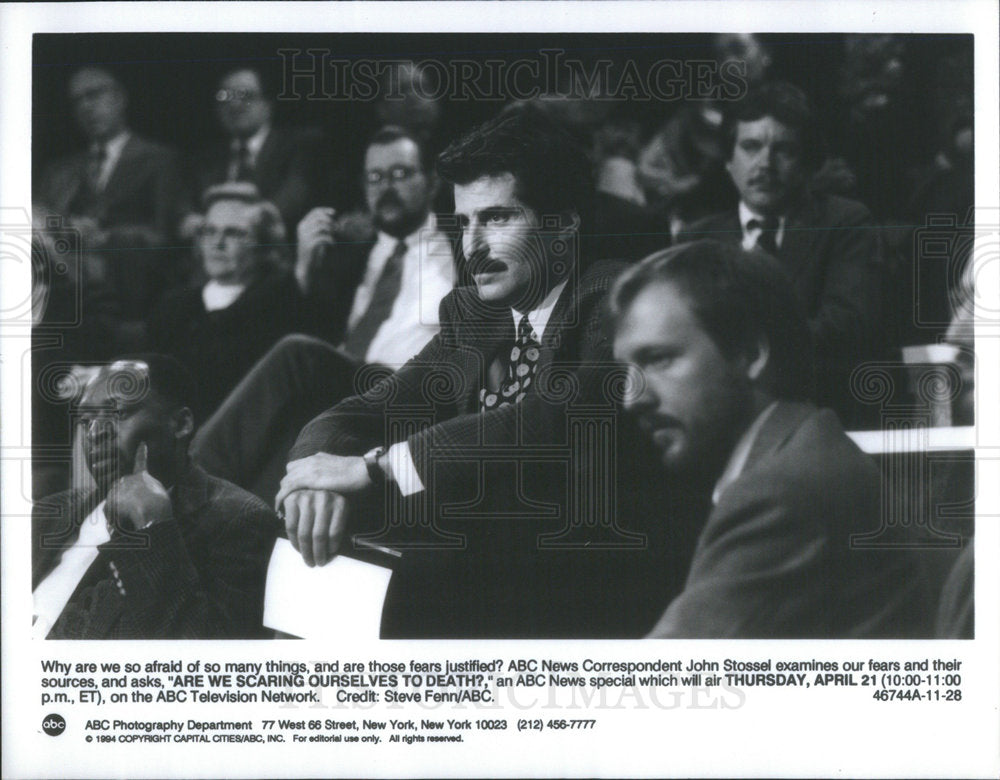1991 Press Photo ABC News Correspondent John Stossel Special Scaring Ourselves - Historic Images