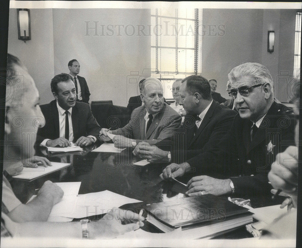 1966 strategy meeting Cicero march Police Chief Joseph Barloga - Historic Images