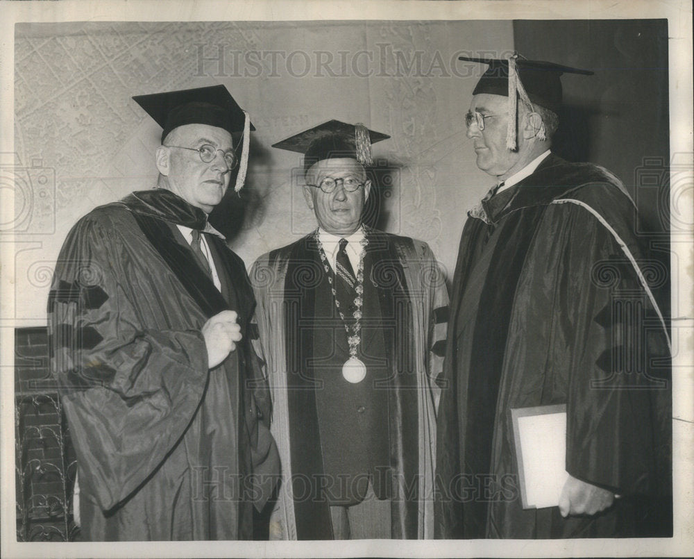 1947 Press Photo President Franklyn Snyder Northwestern University John foster d - Historic Images