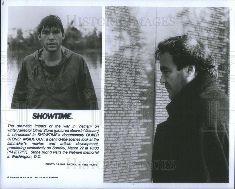 1992 Press Photo Director Oliver Stone Inside Out Showtime Documentary - Historic Images