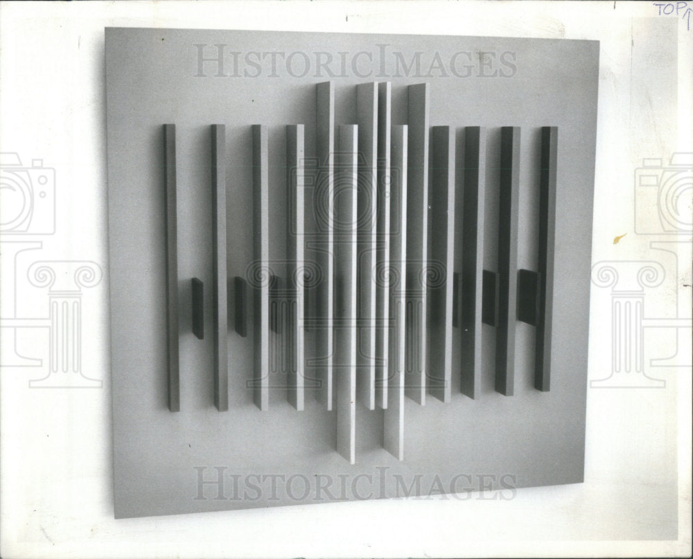 1968 Press Photo David Barr Structurist Relief 28 - Historic Images