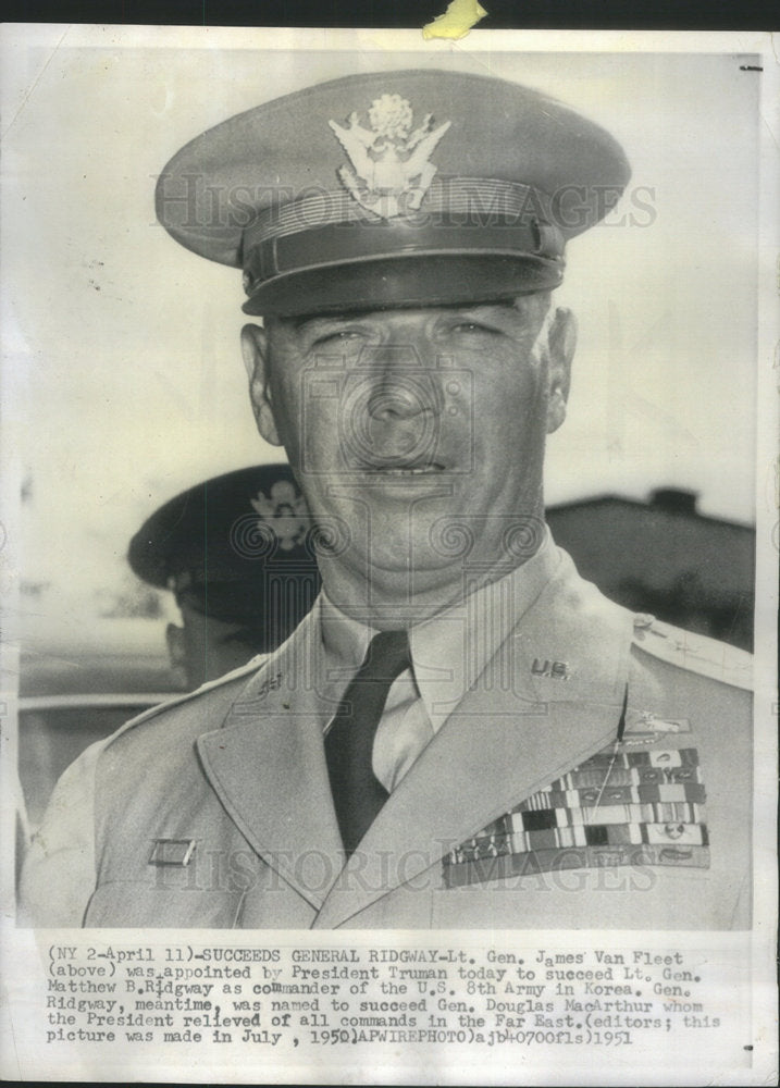 1957 Press Photo James Van Fleet Army Commander - Historic Images