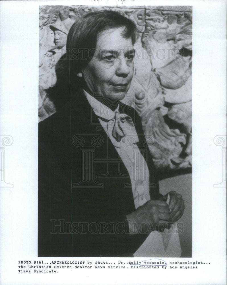 1982 Press Photo Archaeologist  Shutt Emily Vermeule  Christian Science Monitor - Historic Images