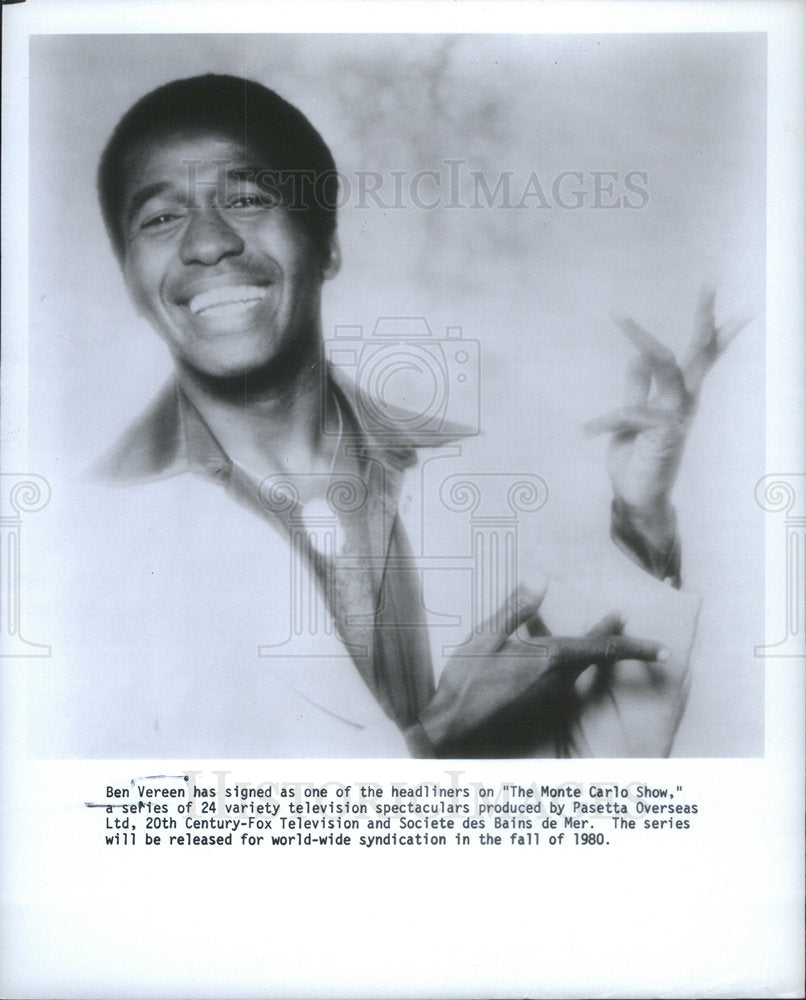 1980 Press Photo Actor Dancer Ben Vereen In Variety Show "The Monte Carlo Show" - Historic Images