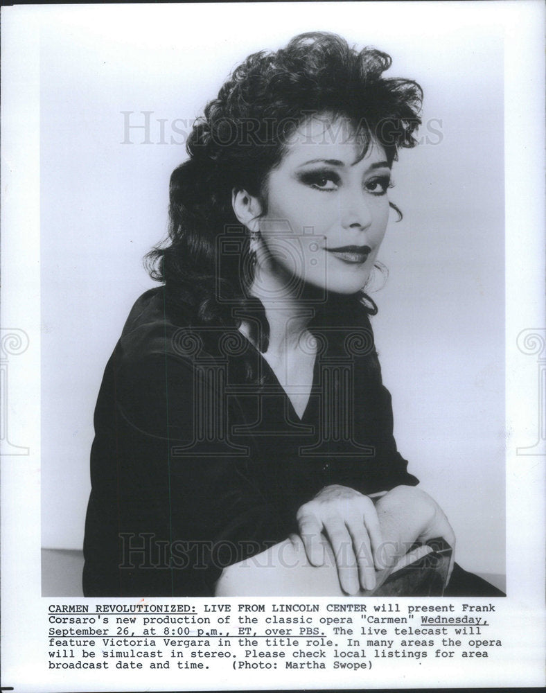 Press Photo Singer Victoria Vergara Stars In Opera "Carmen" On PBS Television - Historic Images