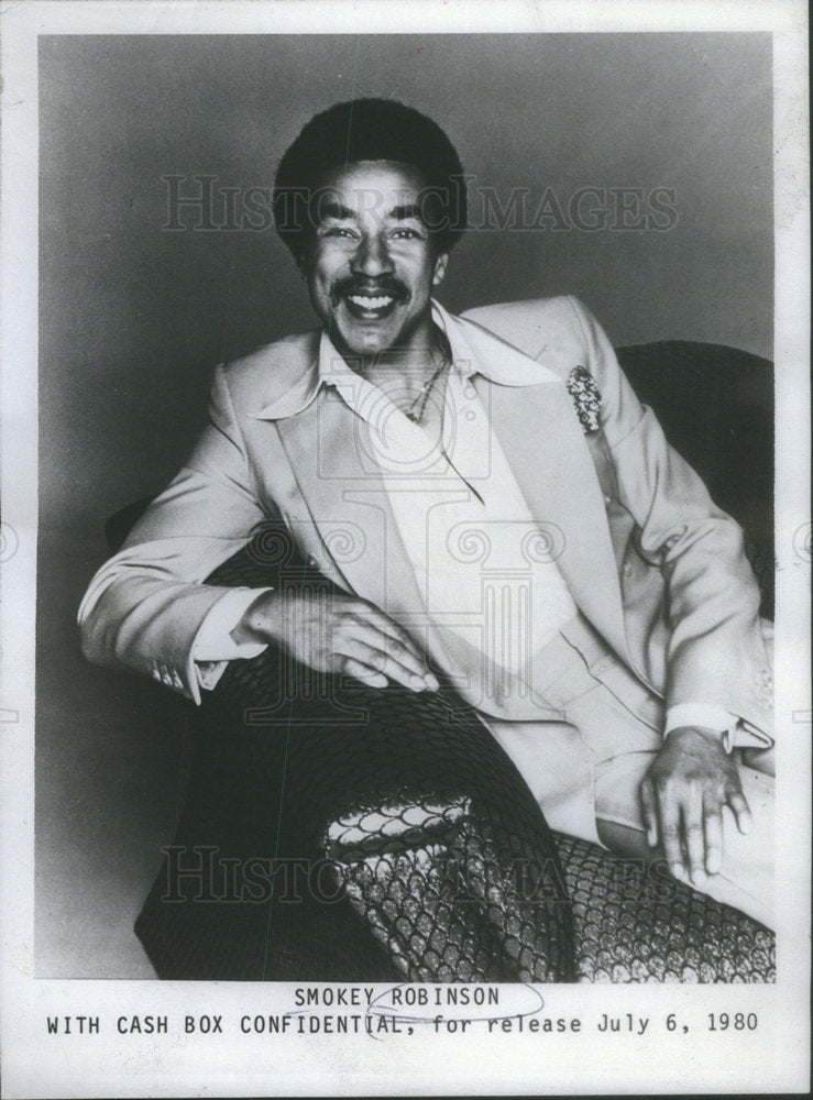 1980 Press Photo William Smokey Robinson American R&B singer-songwriter producer - Historic Images