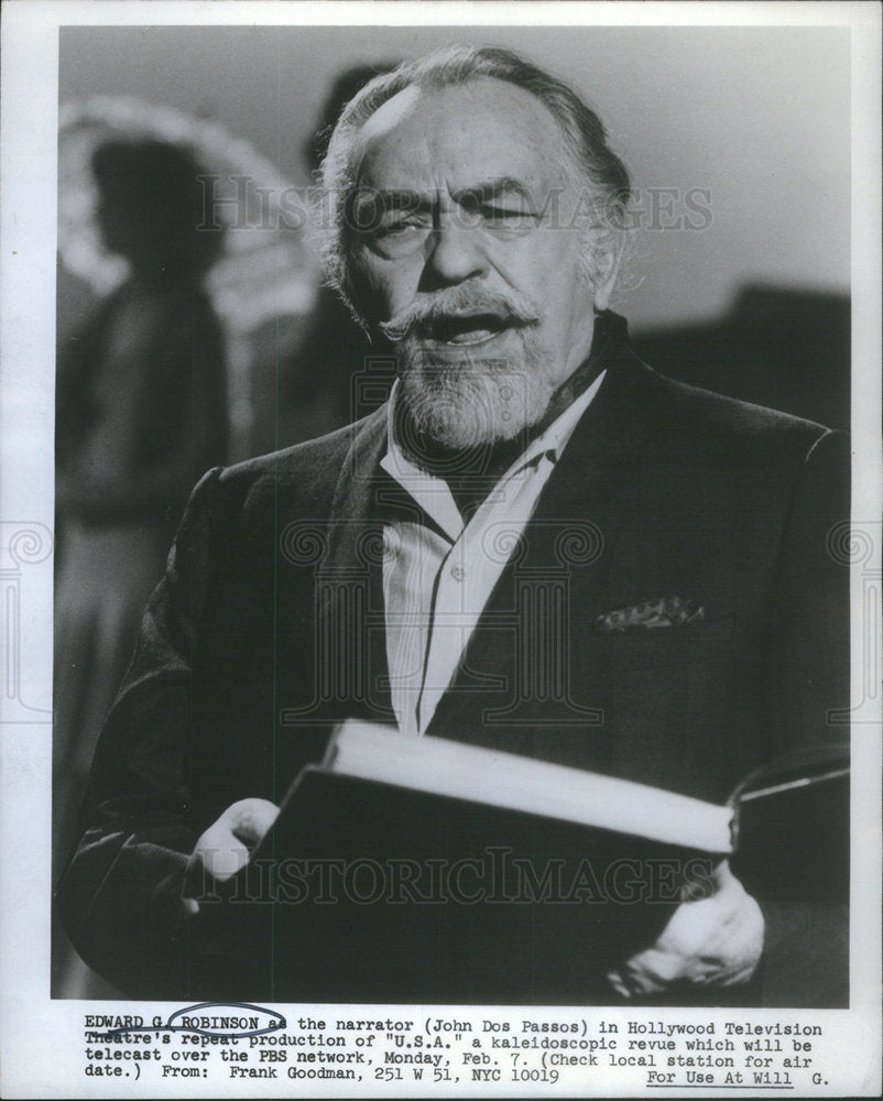 1972 Edward G. Robinson narrator U.S.A. - Historic Images