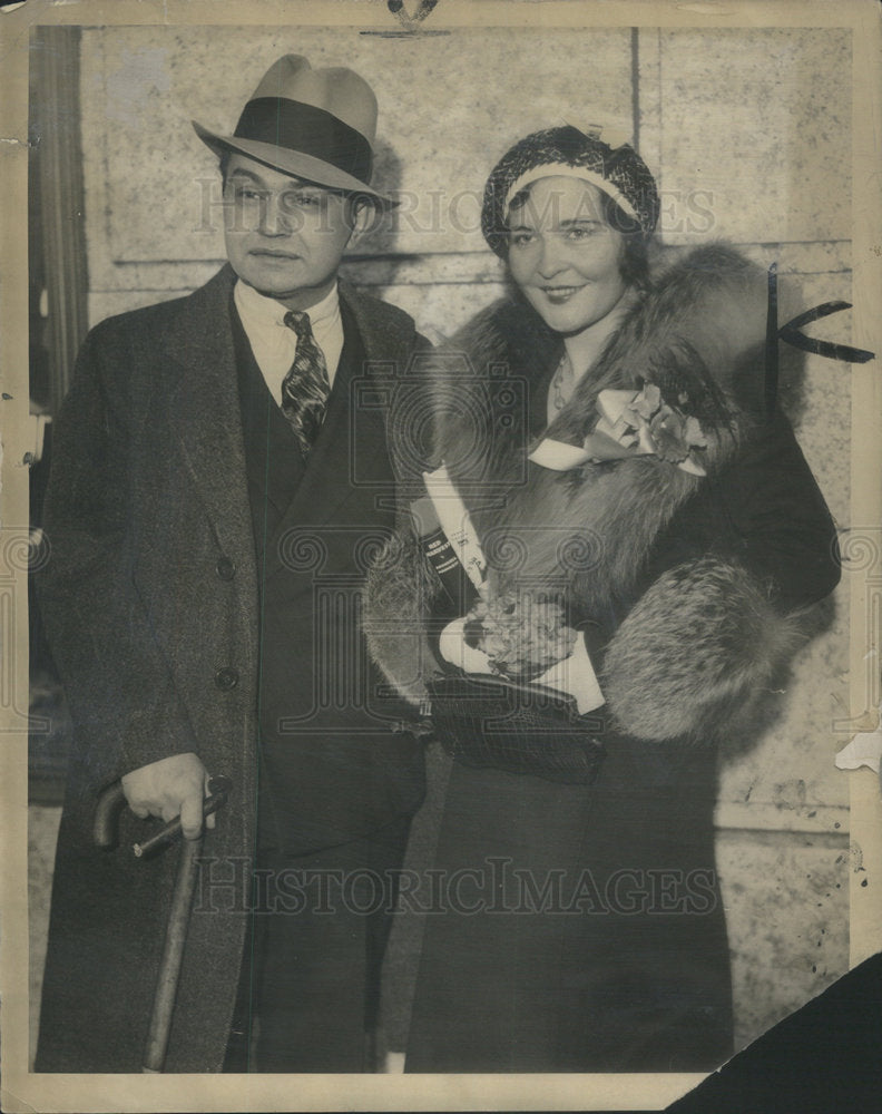 1931 Press Photo Edward Robinson Gladys Lloyd Robinson Hollywood Rosenthal - Historic Images