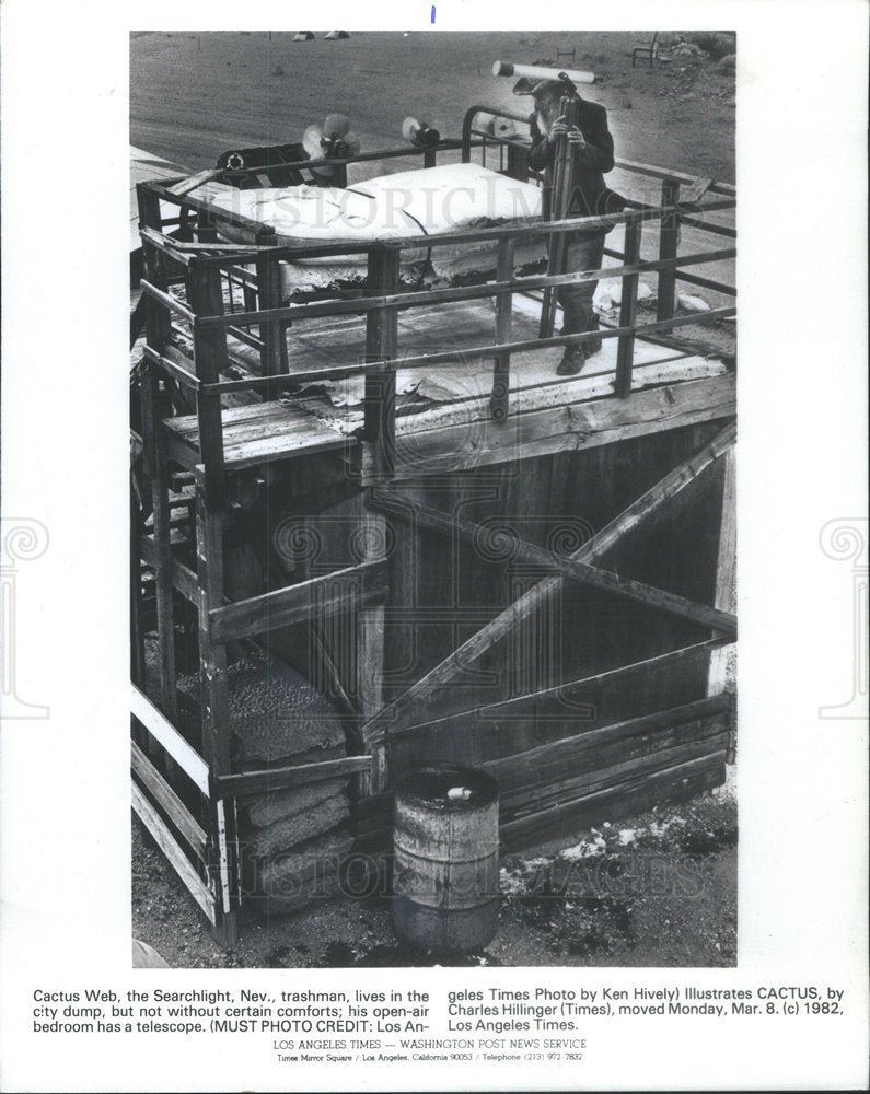 1962 Cactus Web Sleeps In Iron Bed 20ft In Air To Escape Heat - Historic Images