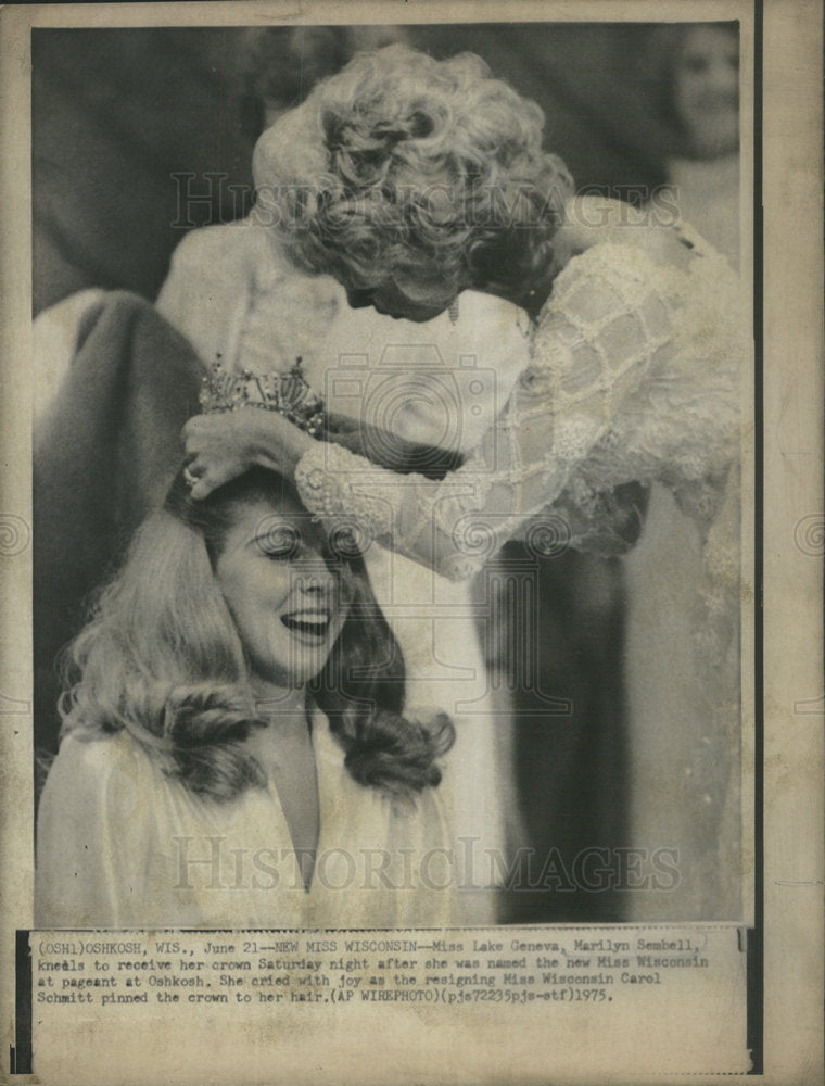 1975 Press Photo New Miss Wisconsin Geneva Marilyn Sembell Wisconsin - Historic Images