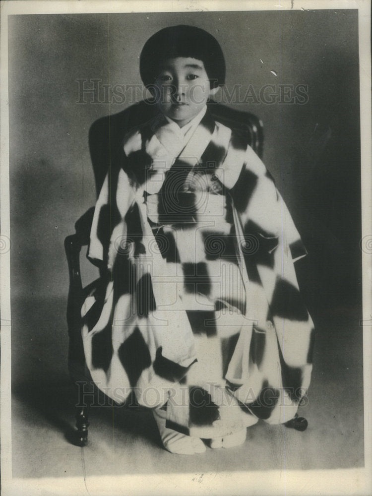 1930 Princess Teru 7-year-old Daughter Emperor Japan Wearing Kimono - Historic Images