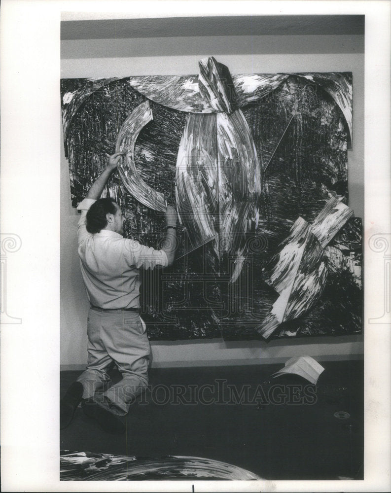 1989 Press Photo Larry Weintraub Reporter Sam Gilliam Artist Dark Four Again - Historic Images