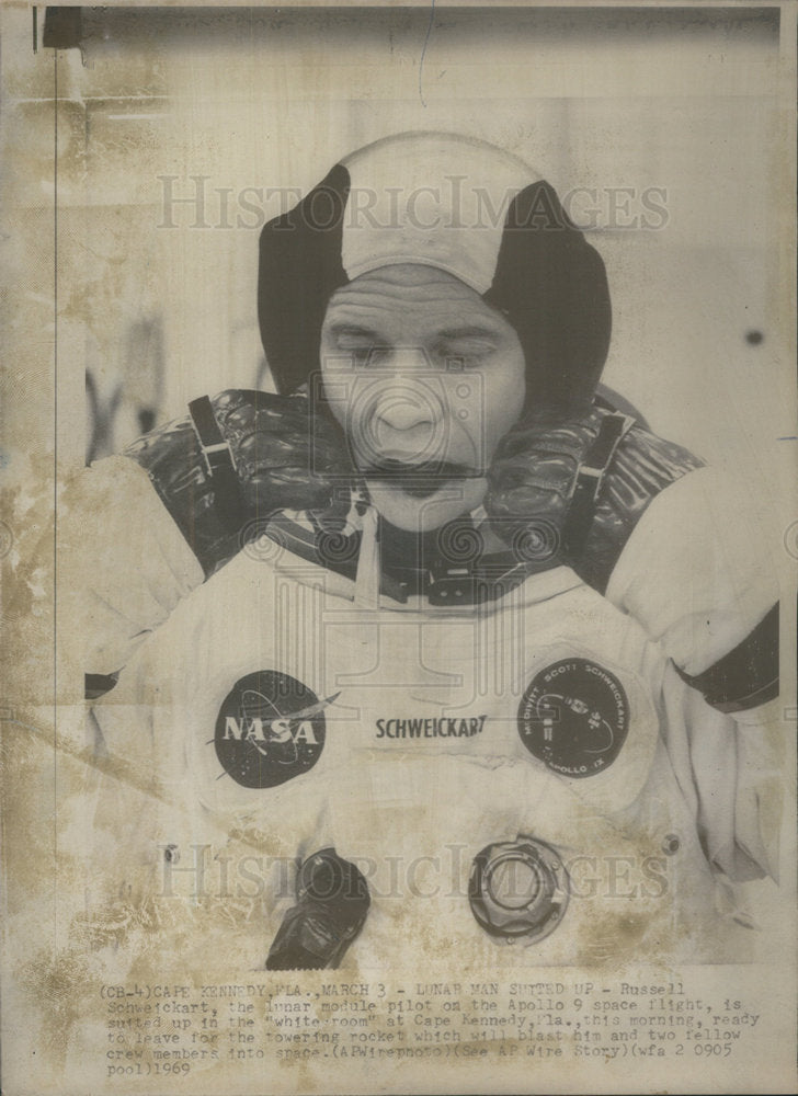 1969 Press Photo Astronaut Russell Schweickart Lunar Module Pilot On Apollo 9 - Historic Images